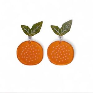 Playful Orange Fruit Drop Fun‎ Statement Earrings